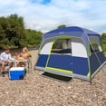 thumbnail image 3 of Tienda de campaña para 6 personas/instantánea para camping, resistente al viento, familia de 60 segundos/fácil instalación, tienda de campaña con mosca superior, doble capa, 4 ventanas de malla grandes, 2 puertas de malla, proporciona 2 alfombrillas de puerta para camping, tienda de campaña de 10 x 9 x 78 pulgadas de alto BWKJ Otros Deportes y Recreación, 3 of 3