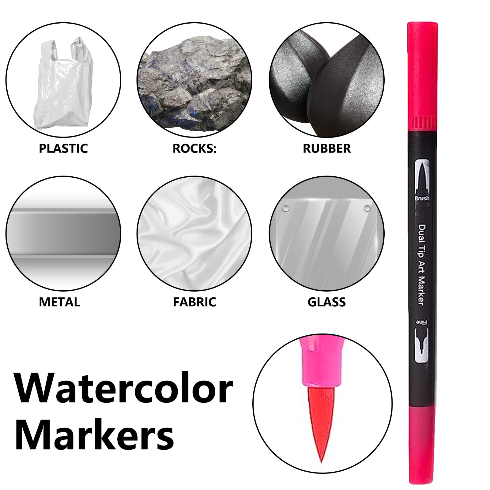 Innens Watercolor Brush Dual Tip Pens Brush Tip Water Soluble Marker Pen Set, 72 Colors