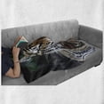 thumbnail image 6 of African Soft Flannel Fleece Throw Blanket, Tiger Face with Roaring Wildlife Safari Savannah Animal Nature Zoo Photo Print, Cozy Plush for Indoor and Outdoor Use, 50" x 70", Multicolor, by Ambesonne, 6 of 6