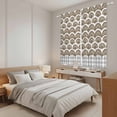 thumbnail image 3 of Brown Pine Leaves Kitchen Curtains 63 Inch Length, Abstract Geometric Gray Plaid Tiers Curtains for Living Room Berdoom Bathroom, Light Filtering Drapes Rod Pocket Window Treatment 2 Panels 42"Wx63"L, 3 of 8