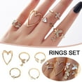 thumbnail image 3 of Bohemian Geometric Rings Knuckle Finger Rings Women S4 Fashion J3V7, 3 of 9