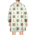 thumbnail image 2 of Green Highland Cow Flower Pattern Wearable Oversized Blanket,Wearable Blanket Hoodie for Adults,Cozy Hooded Blankets with Super Pockets,Super Warm Fuzzy Pullover for Women & Men, 2 of 6
