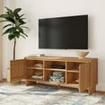 thumbnail image 3 of Modern TV Stand, 2 Door w/ Middle Shelf  (1499 x 406 x 635mm / 59 x 16 x 25in), Pecan, 3 of 10