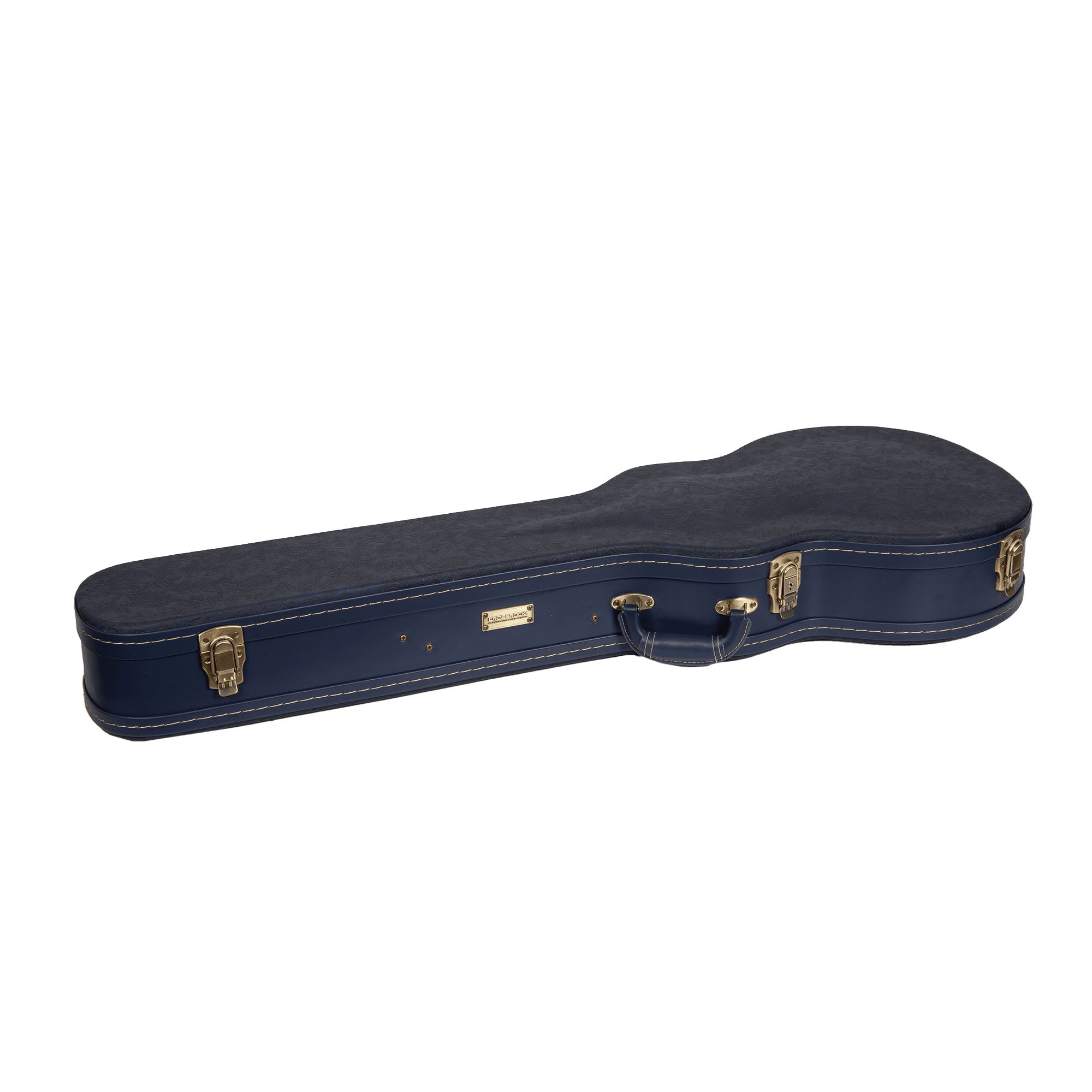 Crossrock Relief Series-Wooden case For Les Paul Electric Guitars, With Highly Textured Surface, Mink Imitation Fleece, Stainless Steel Latches, Ocean Blue