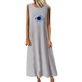 thumbnail image 1 of Birdeem Robe Longue d'Été Décontractée pour Femmes, Col Rond, Sans Manches, avec Poches, Vacances, Plage, 1 of 1