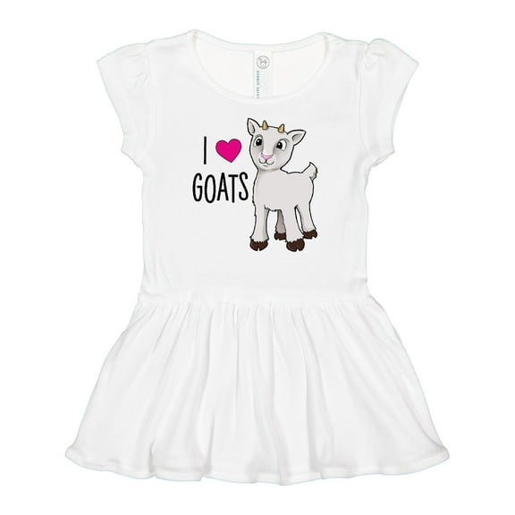 Inktastic I Love Goats- cute goat Girls Baby Dress