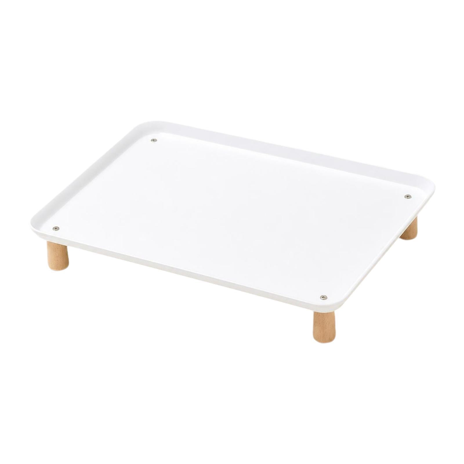 Serenable Raised Pet Feeder Stand Cat Bowl Stand Dog Food Feeding Station Supplies Cat Dog Bowl Tray Elevated Shelf for Water Dispenser White L