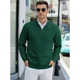 thumbnail image 3 of HAOMEILI Men's Quarter Zip Up Sweaters Slim Fit Lightweight Mock Neck Pullover Casual Polo Sweaters, 3 of 5