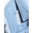 thumbnail image 6 of Capreze Men's Denim Jacket Sleeveless Jeans Vest Button Down Waistcoat Casual Jackets Lapel Blue L, 6 of 9