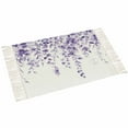 thumbnail image 2 of Purple Eucalyptus Leaves Bath Rug 2x3ft Woven Bathroom Entryway Runner Rug,Watercolor Spring Botanical Washable Living Room Hallway Bedroom Kitchen Carpet with Tassels,Indoor Outdoor Throw Doormat, 2 of 5
