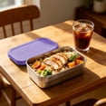 thumbnail image 4 of Lunch Bento Boîte à en Acier Inoxydable avec Couvercle en Silicone, Contenant de Rangement Alimentaire Réutilisable et Étanche pour la Préparation des Repas, 16 x 11,5 x 5,6 cm, Bleu/ Rose/ Violet/orange, Lot de 1, 4 of 6