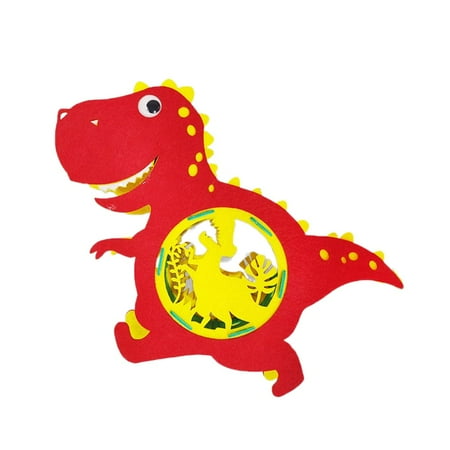 Party Supplies Chinese Cute Handmade Mid-Autumn Glowing Rabbit Lamp DIY Hanging Lamp Festival Lantern Animal Lantern RED DINOSAUR