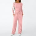 thumbnail image 5 of Women's two-piece casual suit, long-sleeved slightly cropped top, wide-leg pants, casual, 5 of 17