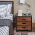 thumbnail image 2 of Benzara BM154632 Rectangular 3 Drawers Wood Nightstand, Brown, 2 of 3