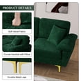 thumbnail image 4 of Rophefx 88.5" Sectional Couches for Living Room,3-Seat L-Shaped Sofa,Upholstered Velvet Fabric with Ottoman,Green, 4 of 9