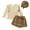 Brown, variant on Happy Town Toddler Girl Fall Outfits Ruffle Top & Plaid Skirt with Hat 3-Piece Set,Size 12M-5T