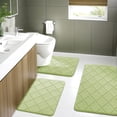 thumbnail image 4 of CHAKME Non-Slip 3 Piece Bathroom Rugs Set - Bath Mat for Tub, Shower, and Toilet, Rustic Lattice green, 4 of 8