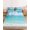 Blue White Wheat, variant on King Size Fitted Sheet Set - Ocean Blue 3 Piece Bedding Sets 16" Deep Pocket Fitted Sheet with 2 Pillowcases, Beach Nature Coast Sea Shore Sky Seawater Brushed Microfiber Hotel Luxury Bed Sheets