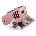 thumbnail image 3 of ELEHOLD Wallet Case For iPhone 14, Luxury PU Leather Shockproof Magnetic Flip Kickstand Card Slots Cash Pocket Wallet Case With Detachable Lanyard,Rosegold, 3 of 11