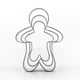 thumbnail image 4 of Juego de tres piezas de molde para galletas de hombre de jengibre, azúcar derramado, molde para galletas de acero inoxidable, utensilios para hornear, molde para galletas de Navidad DIY TUNC  Sencillez, 4 of 5