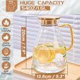 thumbnail image 2 of Pichet en Verre Fafa, Pichet d'Eau 1,6 Litre avec Couvercle, Pichet de Thé Glacé pour Réfrigérateur, Carafe en Verre avec Couvercle, Pichet d'Eau en Verre, Petit Pichet pour Jus, 2 of 4