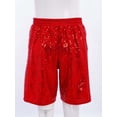 thumbnail image 4 of Hansber Girls Boys Sequin Shorts Jazz Hip Hop Dance Tumbling Bottoms Cheer Performance Dancewear Red 8, 4 of 7