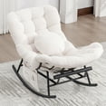 thumbnail image 6 of MOONMISS Outdoor Rocking Chair with Footrest, Indoor Oversized Comfort Reading Chair Cover with Cushion, Patio Rocking Chair Lounger,Beige, 6 of 6