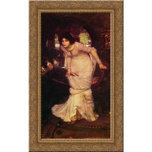 The Lady of Shalott 17x24 Gold Ornate Wood Framed Canvas Art by Waterhouse, John William