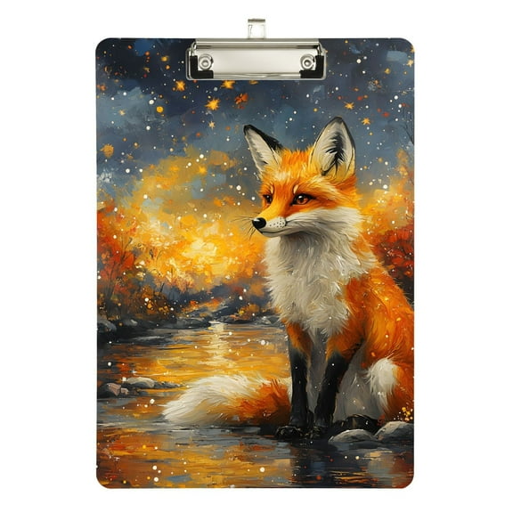 ALAZA Plastic Clipboard A4 Letter Size Decorative Clipboards for Students Women Men 9" x 12.5" Magic Fox