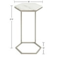 thumbnail image 2 of Kate and Laurel Table en C Moderne Trillion, 16 x 14 x 28, Argent, Table d'Appoint Chic en Marbre avec Dessus Hexagonal Géométrique, 2 of 8