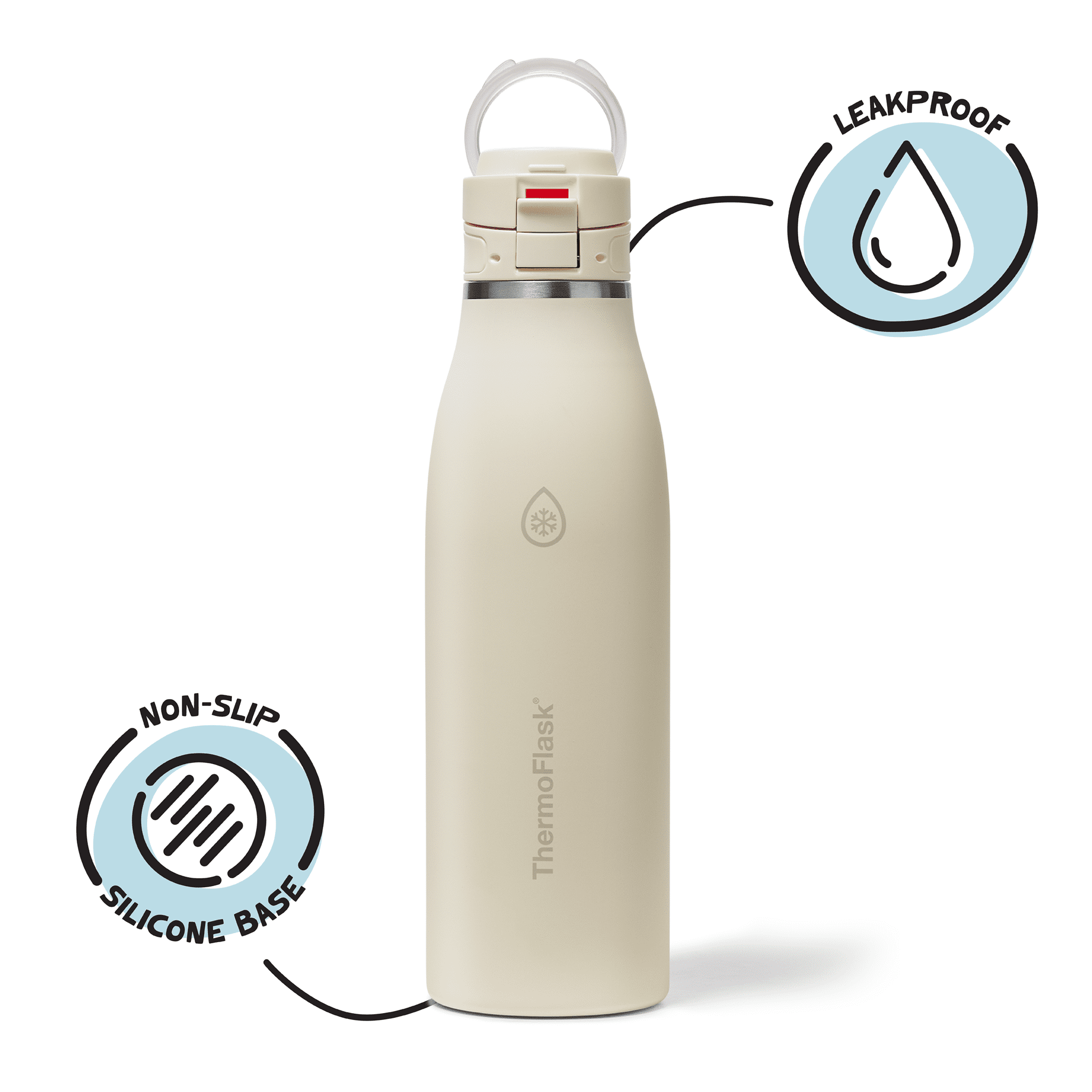 ThermoFlask Traveler 25 oz Insulated Travel Coffee Mug, Durable Stainless Steel, BPA-Free, Dishwasher Safe, Chalk