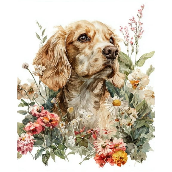 Paint by Numbers for Adults Kids Beginner Dog whisper in the flower field DIY Acrylic Painting by Numbers Kits with Brushes Acrylic Pigment Home Decoration Gifts 16 x 20 inch