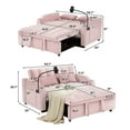 thumbnail image 5 of Aukfa Pull Out Sofa Bed, Convertible Loveseat Sleeper Sofa Couch with USB Port, Cup Holders and Swivel Phone Holder, Pink, 5 of 8