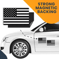 thumbnail image 7 of Magnet Me Up Thin Silver Line American Flag Vinyl Magnet Decal, 4x6 In, 2 Pk, Black, Silver, White, 7 of 7
