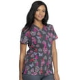 thumbnail image 4 of Dickies EDS Medical Scrubs Top for Women V-Neck DK704, XL, Speck-tacular Love, 4 of 7