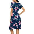 thumbnail image 2 of Women's Summer Sundress Casual Short Sleeve V-Neck Short Party Dress with Pockets, 2 of 5