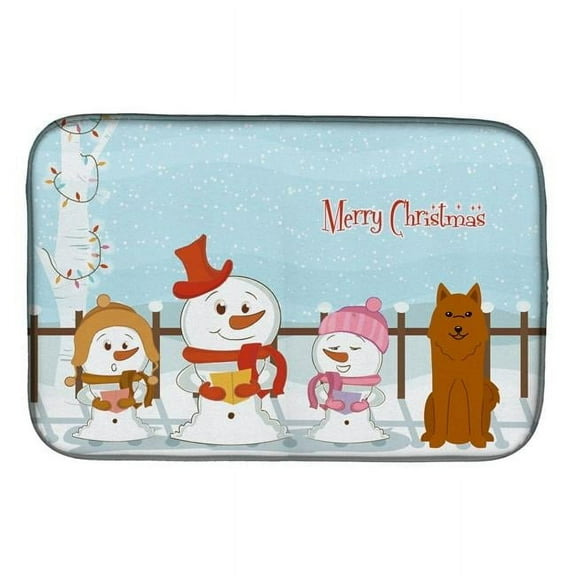 Merry Christmas Carolers Karelian Bear Dog Dish Drying Mat