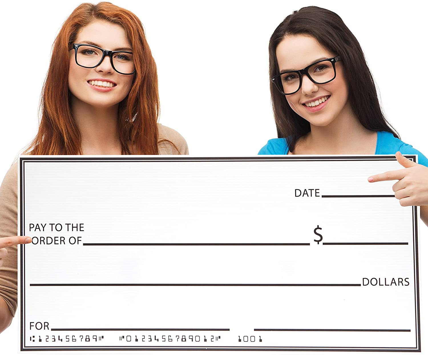 30 x 16 Inches Big Check Large Check Blank Check Giant Big Checks for Presentations Fake Funny Jumbo Presentation Check Realistic for Donation Awards Prizes Fundraisers Charity 4 Pieces 2 Designs 