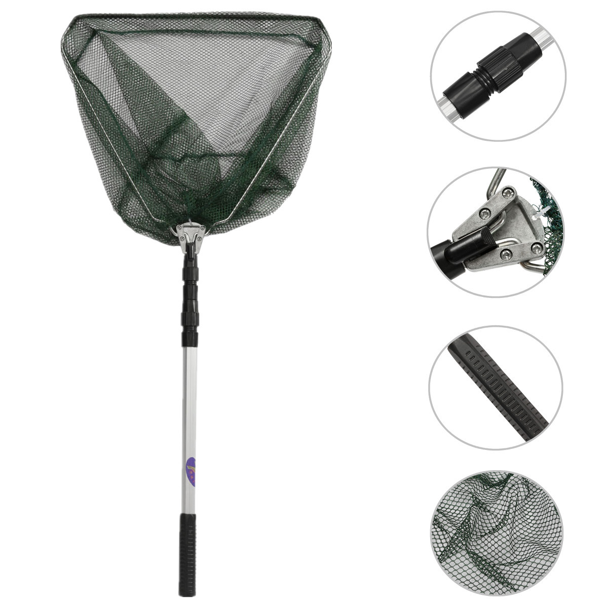 Retractable Telescoping Fishing Landing Net Folding Extending Pole