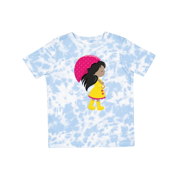 Inktastic African American Girl, Girl in Raincoat, Umbrella Girls Toddler T-Shirt