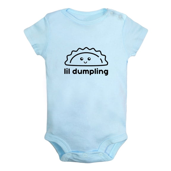 Little Dumpling Wonton Dimsum Bao Funny Rompers For Babies, Newborn Baby Unisex Bodysuits, Infant Jumpsuits, Toddler 0-12 Months Kids One-Piece Oufits (Blue, 6-12 Months)