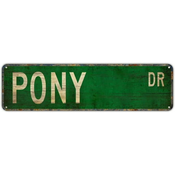 PONY DR Vintage Signs Retro Tin Signs Art Plaque Aluminum Sign for Bedroom Kitchen Garden Wall Bar Club Coffee Hanging Sign Home Decor 4x16 Inch