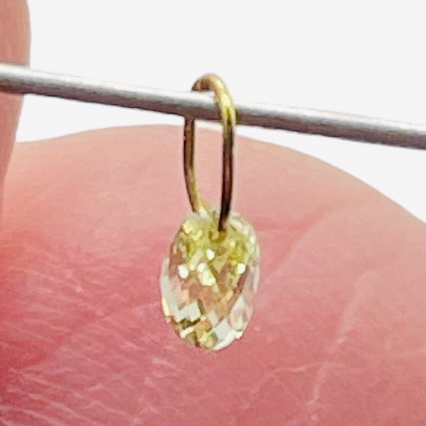 0.21cts Natural Canary 3x2.5x2mm Diamond 18K Gold Pendant 8798P - image 2 of 12