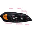 thumbnail image 3 of PIT66 1Pair Signal Headlights Housing Amber Corner Headlamps Black Fit For Chevy Impala 2006-16, 3 of 7