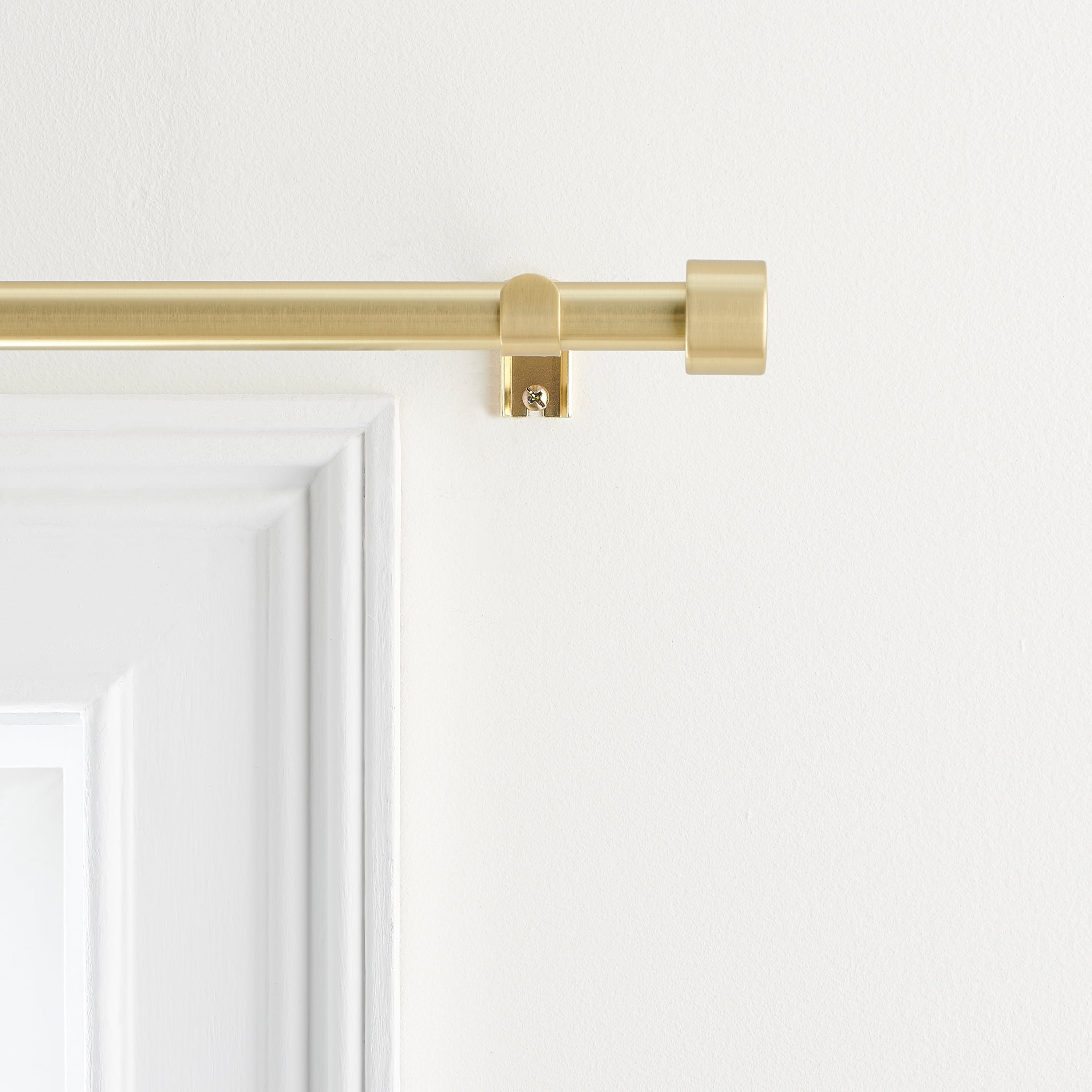 Mainstays 3/4" Gold End Cap Adjustable Single Curtain Rod Set, 30-84"