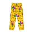 thumbnail image 4 of Goofa Mardi Gras Crayfish and Fleur de lis Printed Soft Pajama Pants for Men, Wide Leg Comfy Casual Lounge Yoga Pants-, 4 of 9