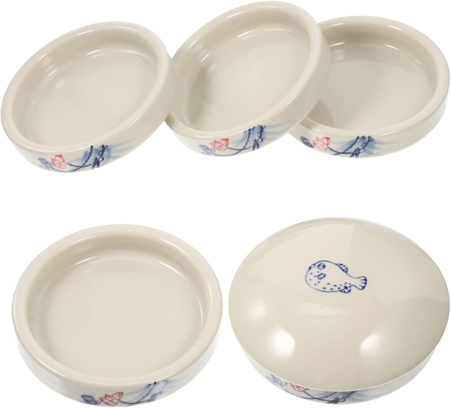 ABPETE 5 Layers, Stack-able Paint Plate, Porcelain Chinese Painting Mixing Trays, Watercolor Paint, Ink Mixing Tray, Artist Paint Coloring Tray with Lid