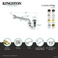 thumbnail image 4 of Kingston Brass CC5182 1-1/4" P-Trap with Bell Flange, 18" Length, 18 Gauge, Polished Brass, 4 of 4