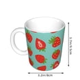 thumbnail image 2 of Yiaed Hand Drawn Strawberry Print Ceramics Coffee,Large Handle Design,Extra Large Tea and Coffee Cup for Office and Home Mugs, 2 of 6