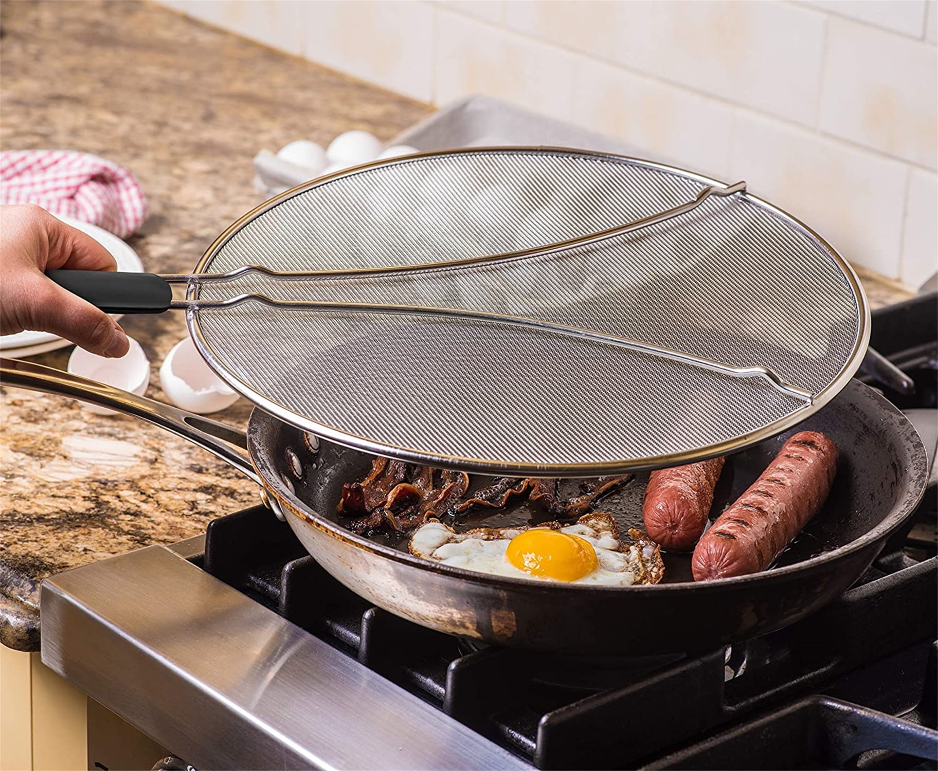  Dishwasher-Safe Splatter Screen Splash Guard for